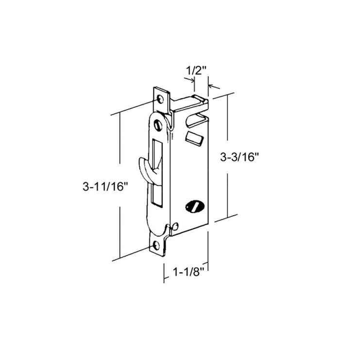 Sliding Glass Door Mortise Lock – Truth Hardware, 1/2" Wide, 45° Keyway - Reflect Window & Door
