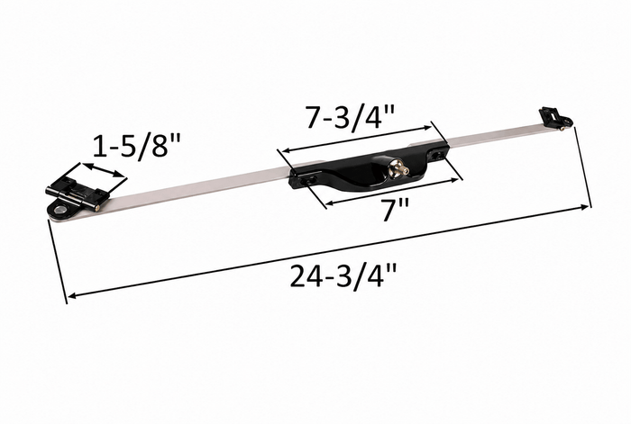 Truth Hardware® Black 24-3/4" Front Mount Awning Window Operator – Dual-Track Replacement Operator - Reflect Window & Door