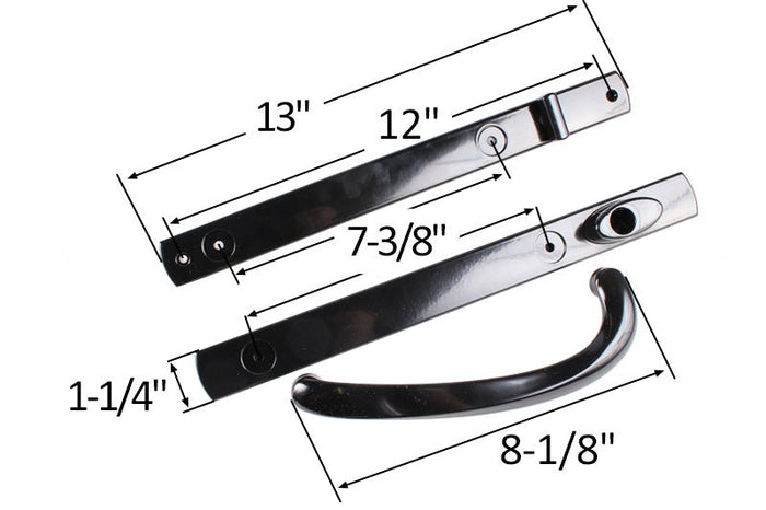 Truth Hardware Black Keyed Patio Door Security Handle - Reflect Window & Door