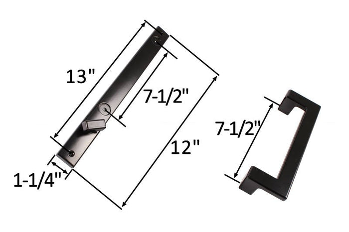 Truth Hardware Black Keyed PD Trim Set Contemporary Active Handle Set - Reflect Window & Door