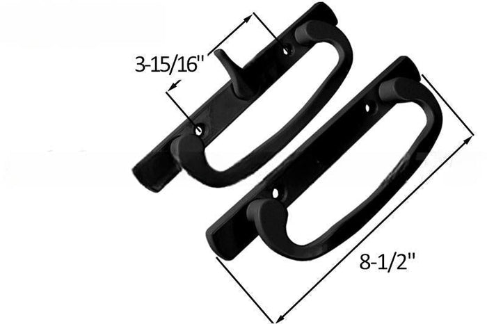 Truth Hardware Black Legacy Sliding Glass Door Handle Set – Security Lock with 3 - 15/16" Screw Holes - Reflect Window & Door