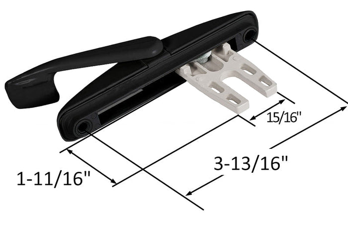 Black Long Fork Casement Window Handle - Truth Hardware Replacement - Reflect Window & Door