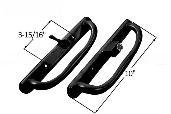 Truth Hardware Black Olympus Sliding Glass Door Handle Set – Keyed Security Lock with 3 - 15/16" Screw Holes - Reflect Window & Door