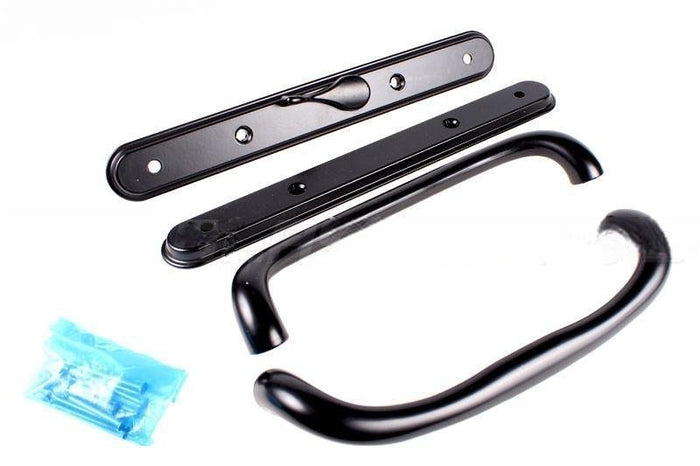 Truth Hardware Black Patio Door Security Handle – 4" Screw Hole Spacing for Sliding Doors - Reflect Window & Door
