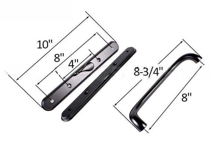 Truth Hardware Black Patio Door Security Handle – 4" Screw Hole Spacing for Sliding Doors - Reflect Window & Door