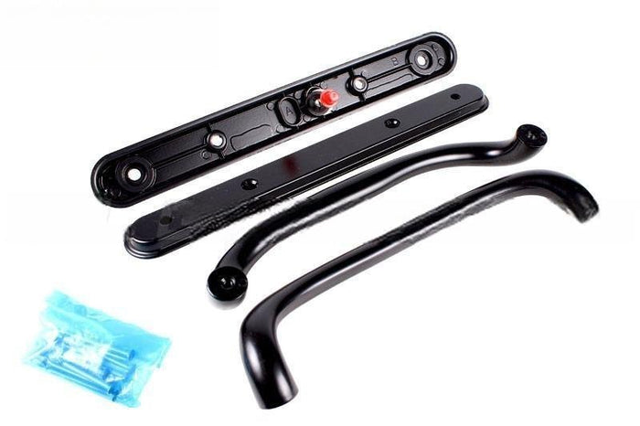 Truth Hardware Black Patio Door Security Handle – 4" Screw Hole Spacing for Sliding Doors - Reflect Window & Door