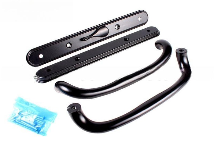 Truth Hardware Black Patio Door Security Handle – 4" Screw Hole Spacing for Sliding Doors - Reflect Window & Door