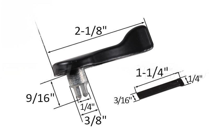Truth Hardware Black Olympus Patio Door 2 - 1/8" Latch Lever with 1/2" Spindle – Replacement Door Handle - Reflect Window & Door