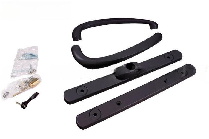 Truth Hardware Black Signature Sliding Glass Patio Door Handle Set – Centered Security Lock - Reflect Window & Door