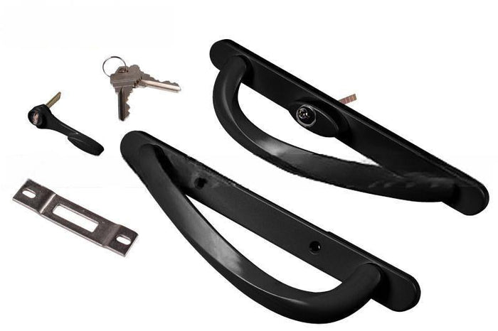 Truth Hardware Black Signature Sliding Glass Door Handle Set – Keyed Security Lock with 3 - 15/16" Screw Holes - Reflect Window & Door
