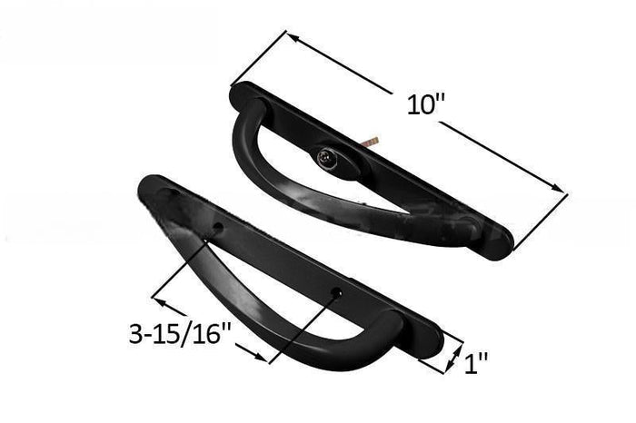 Truth Hardware Black Signature Sliding Glass Door Handle Set – Keyed Security Lock with 3 - 15/16" Screw Holes - Reflect Window & Door