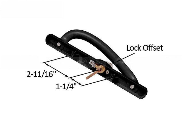 Truth Hardware Black Signature Sliding Glass Door Handle Set – Keyed Security Lock with 3 - 15/16" Screw Holes - Reflect Window & Door