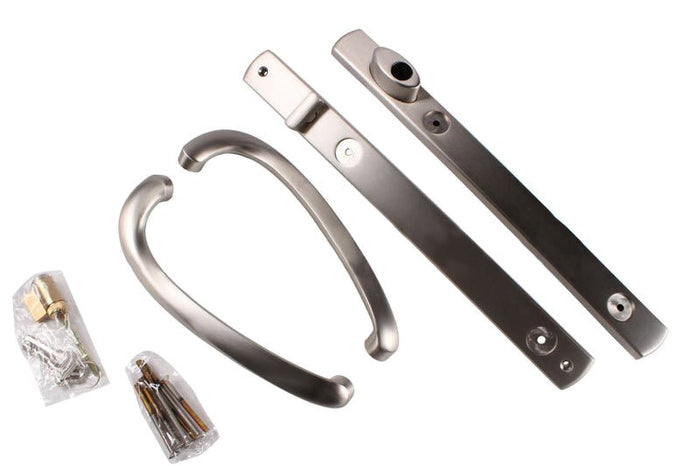 Truth Hardware Brushed Nickel Keyed Patio Door Security Handle – Locking Replacement for Sliding Glass Doors - Reflect Window & Door