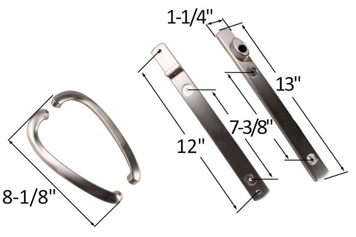 Truth Hardware Brushed Nickel Keyed Patio Door Security Handle – Locking Replacement for Sliding Glass Doors - Reflect Window & Door
