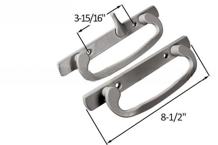 Truth Hardware Brushed Nickel Legacy Sliding Glass Door Handle Set – Security Lock with 3 - 15/16" Screw Holes - Reflect Window & Door