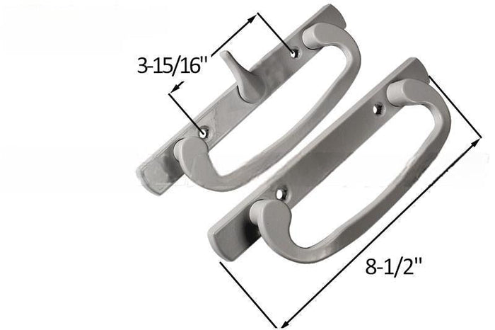 Truth Hardware Brushed Nickel Legacy Sliding Glass Door Handle Set – Security Lock with 3 - 15/16" Screw Holes - Reflect Window & Door