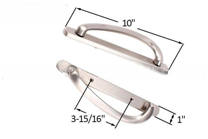Truth Hardware Brushed Nickel Signature Sliding Glass Door Handle Set – Security Lock with 3 - 15/16" Screw Holes - Reflect Window & Door