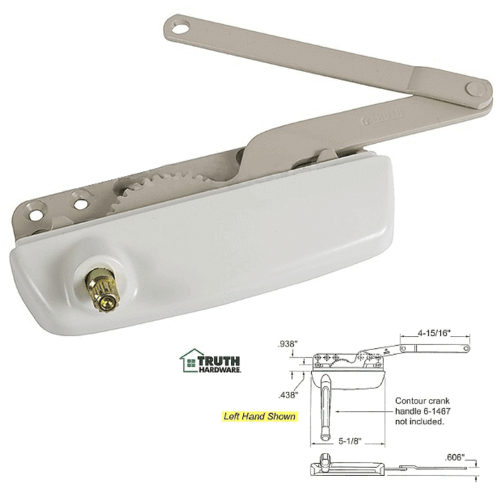 Truth Hardware Dyad Maxim Left Hand Casement Window Operator - White