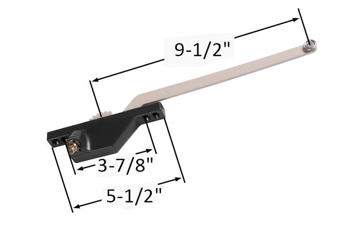 Truth Hardware Black Left Hand Casement Window Operator – Front Mount with 9 - 1/2" Arm - Reflect Window & Door