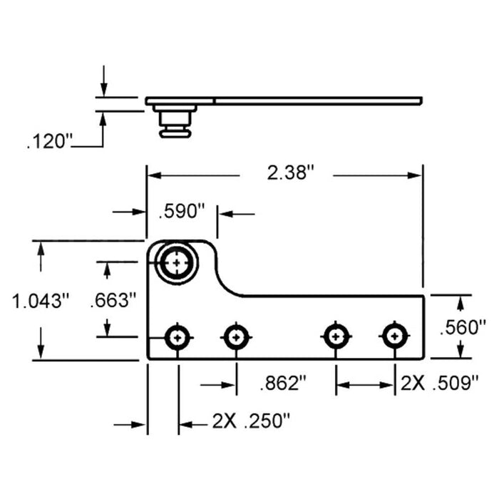 Truth Hardware Left Hand 2 - 3/8" Stud Bracket for Casement Window Operators – Replacement Mounting Bracket - Reflect Window & Door