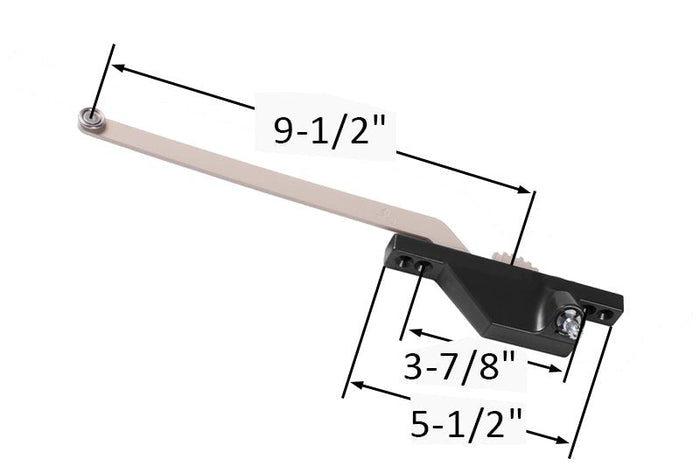 Truth Hardware Black Right Hand Casement Window Operator – Front Mount with 9 - 1/2" Arm - Reflect Window & Door