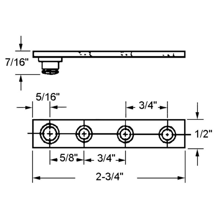 Truth Hardware® Stud Bracket with Snap Stud – Non-Handed Window Operator Mounting Bracket