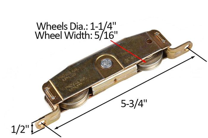 Truth Hardware Tandem Sliding Door Roller Assembly – Steel Wheels with Offset Down Tabs - Reflect Window & Door