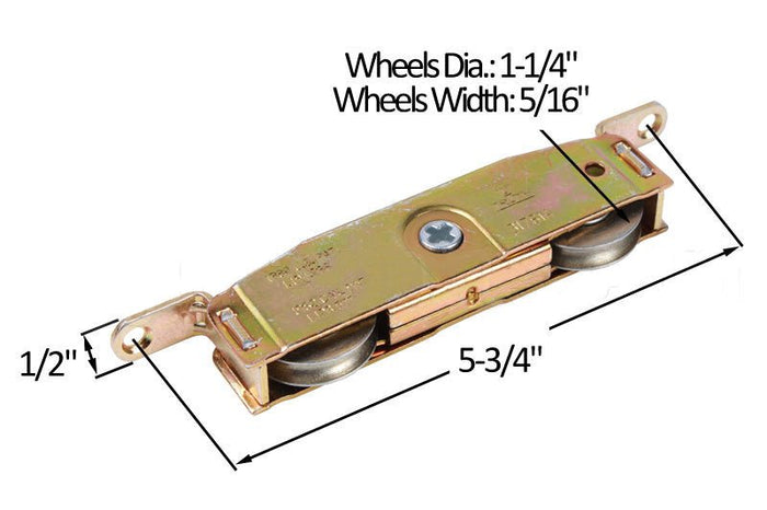 Truth Hardware Steel Ball Bearing Tandem Roller – Sliding Glass Patio Door Replacement Roller Assembly - Reflect Window & Door