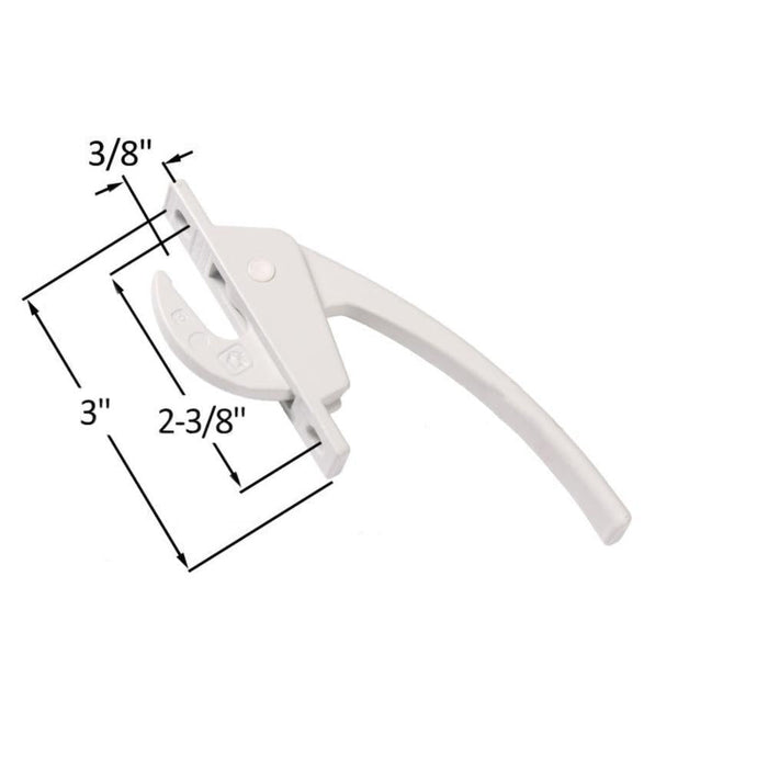 Truth Hardware White Casement Window Security Locking Handle – 2 - 3/8" Screw Holes – Durable Window Lock Replacement - Reflect Window & Door