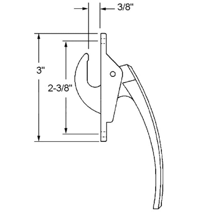 Truth Hardware White Casement Window Security Locking Handle – 2 - 3/8" Screw Holes – Durable Window Lock Replacement - Reflect Window & Door