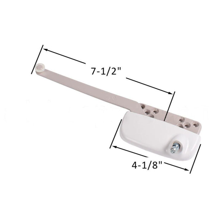 Truth Hardware White Ellipse Left Hand Casement Window Operator – 7 - 1/2" Single Arm Crank Mechanism - Reflect Window & Door