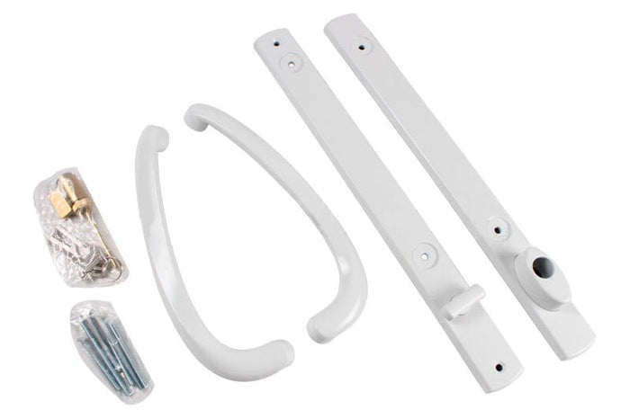 Truth Hardware White Keyed Patio Door Security Handle – Sliding Glass Door Lock Replacement - Reflect Window & Door