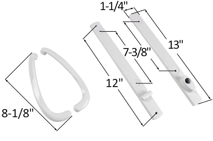 Truth Hardware White Keyed Patio Door Security Handle – Sliding Glass Door Lock Replacement - Reflect Window & Door