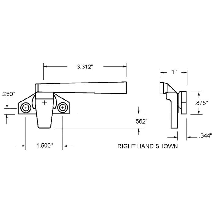 Casement Window Lock Replacement – Truth Hardware White Trimline Left Hand Cam Handle - Reflect Window & Door