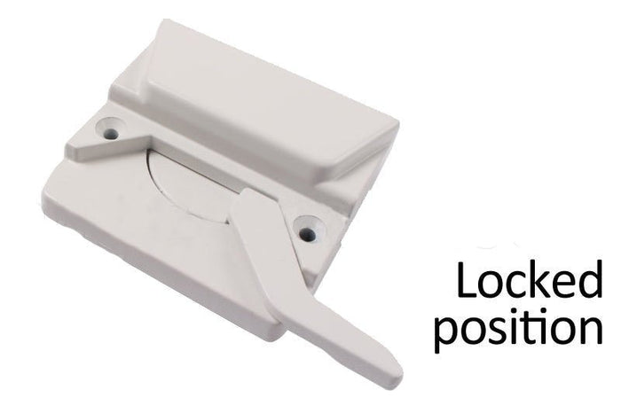 Truth Hardware White Entrygard Left Hand Security Sash Lock – 2 - 3/8" Screw Holes – Durable Window Lock Replacement - Reflect Window & Door