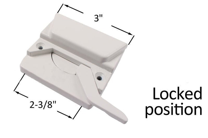 Truth Hardware White Entrygard Left Hand Security Sash Lock – 2 - 3/8" Screw Holes – Durable Window Lock Replacement - Reflect Window & Door