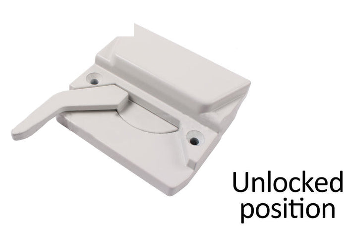 Truth Hardware White Entrygard Left Hand Security Sash Lock – 2 - 3/8" Screw Holes – Durable Window Lock Replacement - Reflect Window & Door