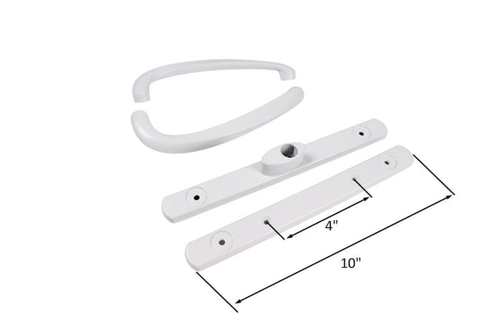 Truth Hardware Signature White Sliding Glass Patio Door Handle Set – Center Lock Security Replacement - Reflect Window & Door