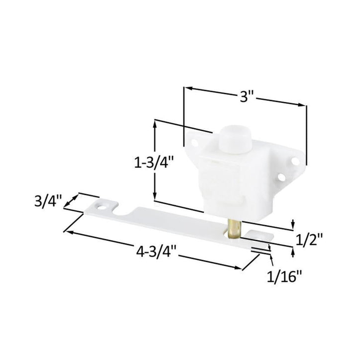 Truth Hardware White Sliding Patio Door Lock with Keeper – Secure Replacement Lock for Glass Doors - Reflect Window & Door