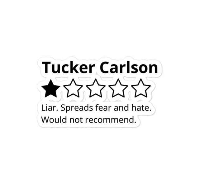 Tucker Carlson Review Sticker