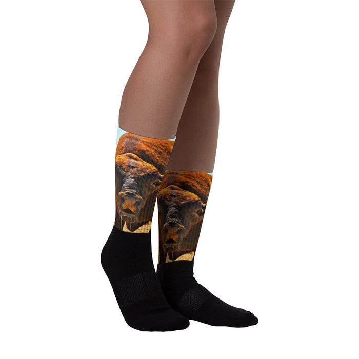 Up Close and Personal - Black foot socks