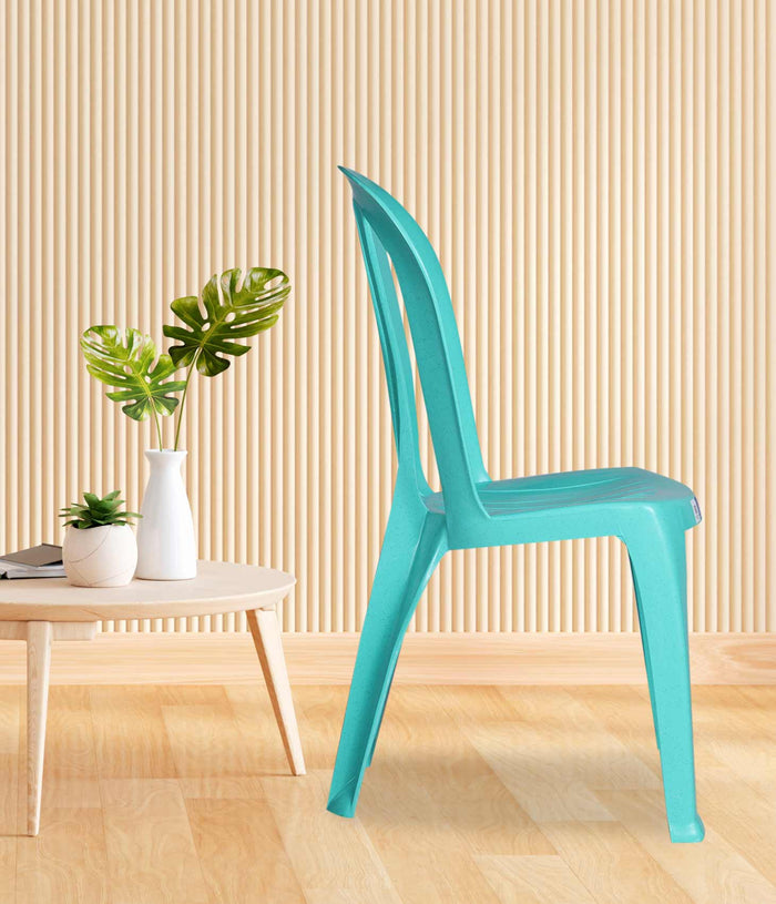 Uratex Monoblock 1001 Americana Chair in mint and green, right side view