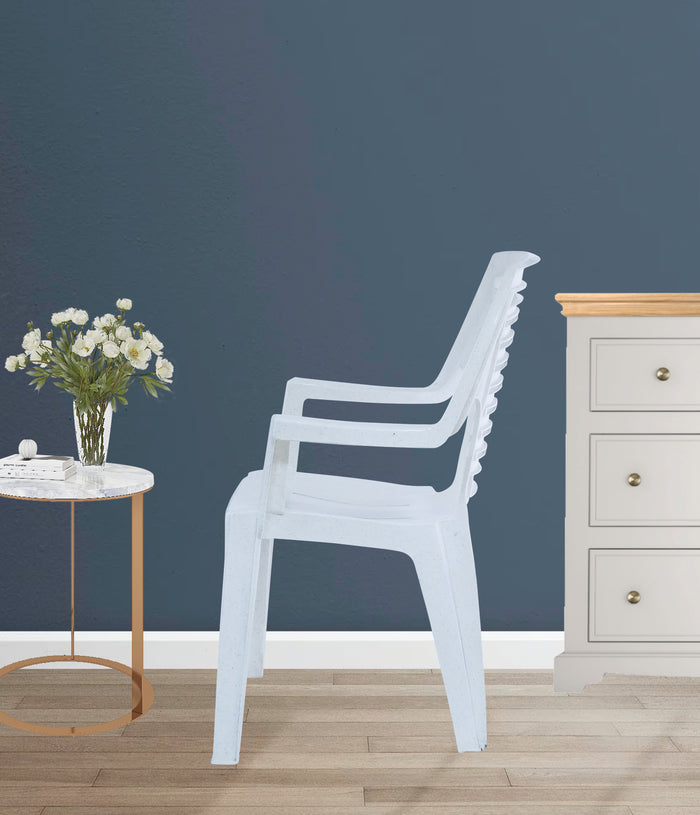 Uratex Monoblock 701 Macho High Back Armchair in white, left side view