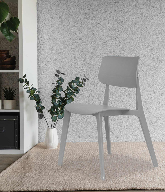 Uratex Monoblock Marciana Chair in gray, angled view