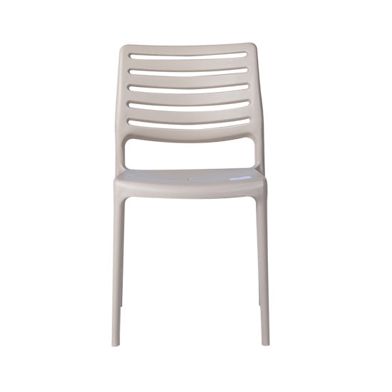 Uratex Monoblock Olympia Bistro Chair in beige, front view