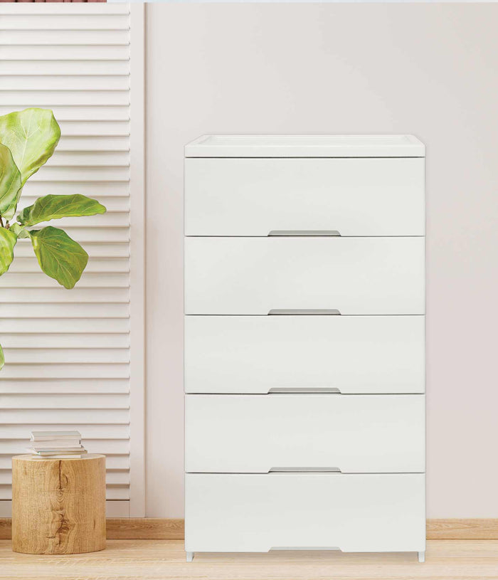 Uratex Monoblock Store-It 5 Layer Drawer in white, front view
