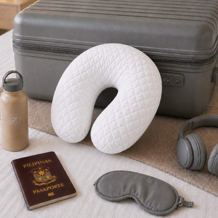 Uratex Senso Memory Neckease Pillow, shown in a room setting