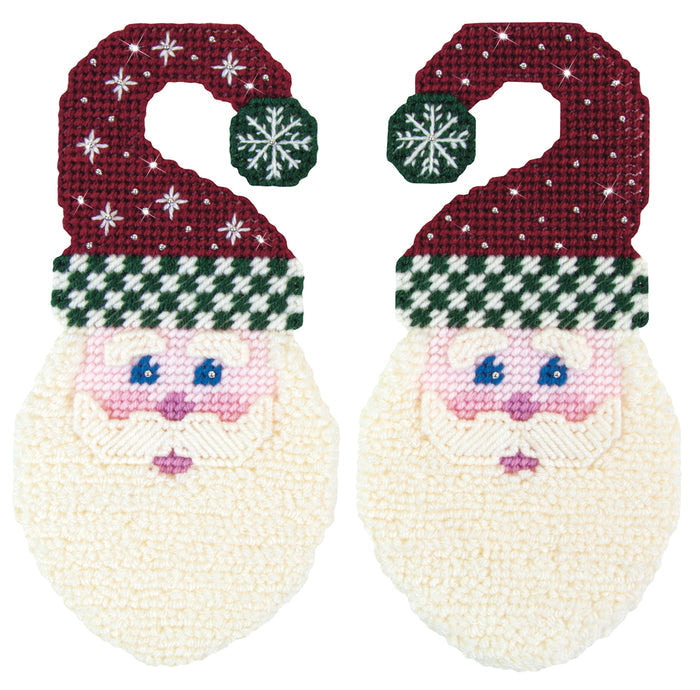 Victorian Santa Plastic Canvas Door Hangers