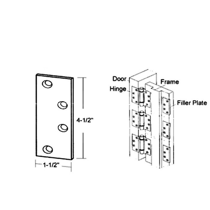 Entry Door White Butt Hinge Filler Plate Replacement Insert - Reflect Window & Door