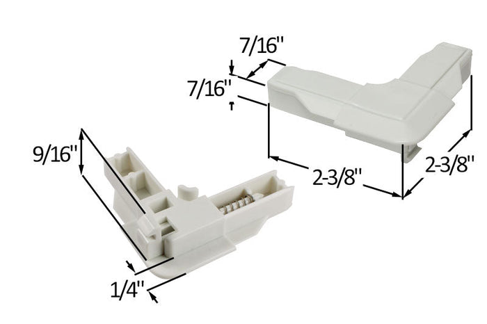 Casement Window Locking Corner Set – White (4 Pack) - Reflect Window & Door